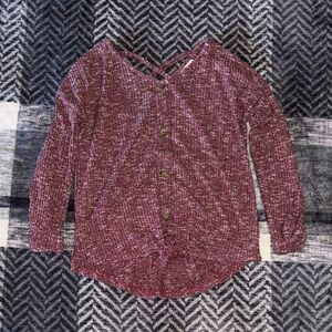 Bobbie Brooks Burgundy Button-Down Shirt